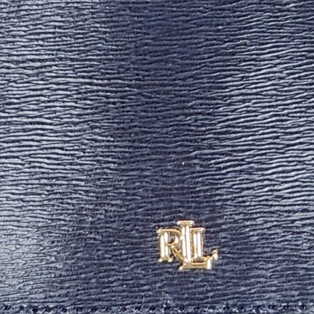 Lauren Ralph Lauren Navy Leather‎ Mini Belt Bag Gold Hardware Adjustable Strap - Picture 12 of 12